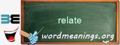 WordMeaning blackboard for relate